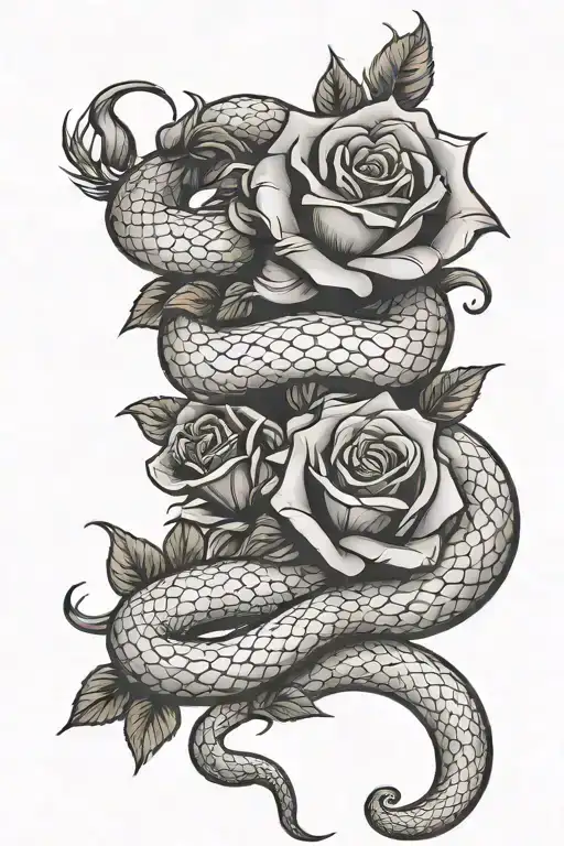 Snake And Bloody Rose