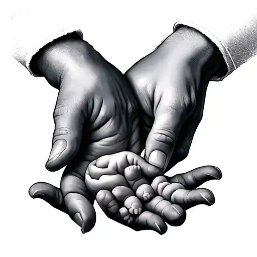 Adult Hand Reaching Towards Baby Hands