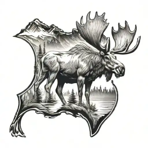Moose And Canada Nature