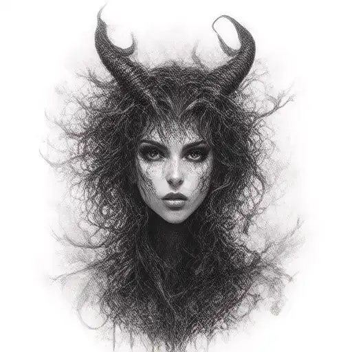 Maleficent With Horns As Poison Tree