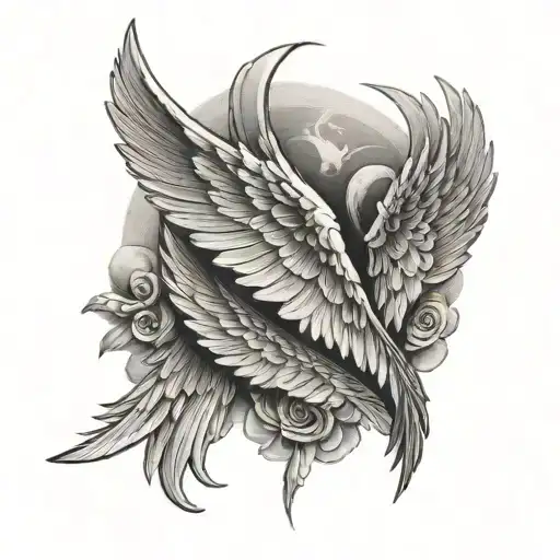 Angel Wings On Outside Forearm
