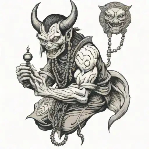 Japanese Demon With Rosary