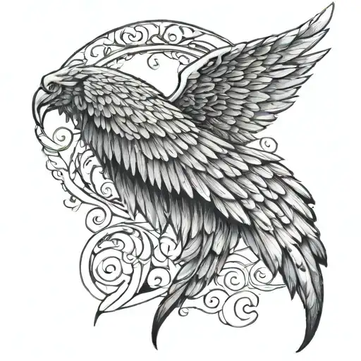 Angel Wing On Outside Forearm That Goes Up The Arm