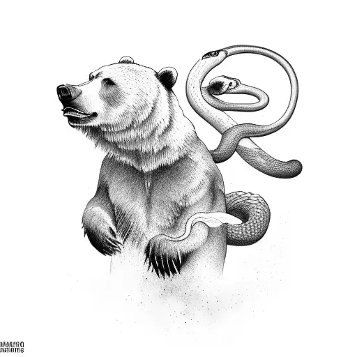 Bear Wrestling A Snake