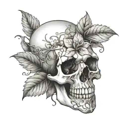 Skull Made Out Of A Hop Plant Growing Together