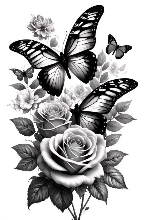Butterflies And Roses