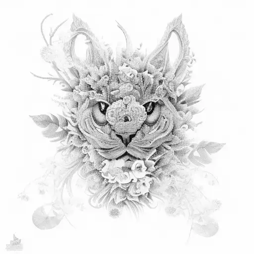 An Intricate Floral Design With Hidden Animal Silhouettes