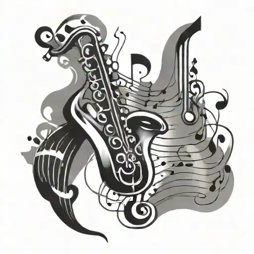 Jazz Music Notes Flowing