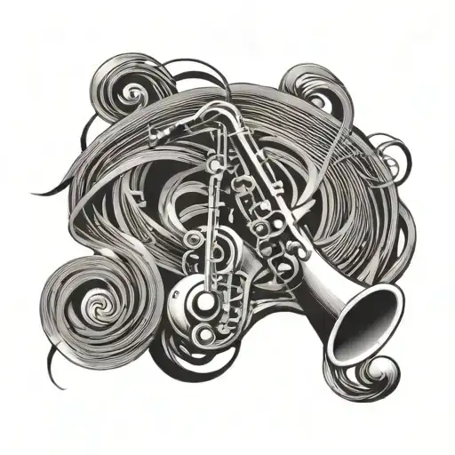 Jazz Music Notes Flowing Hair