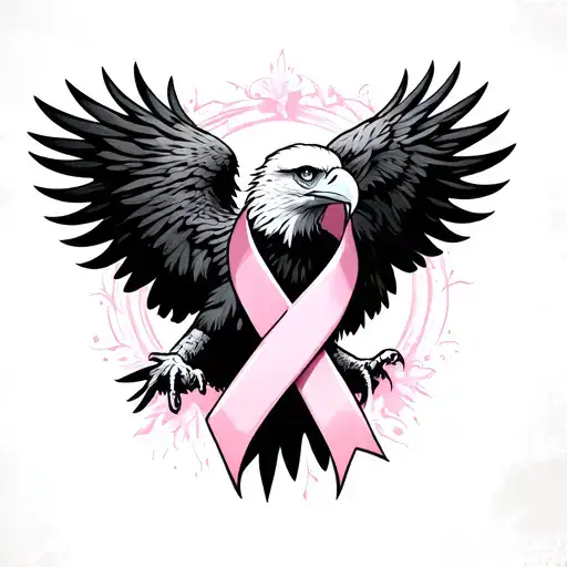 Eagle Breast Cancer Ribbon