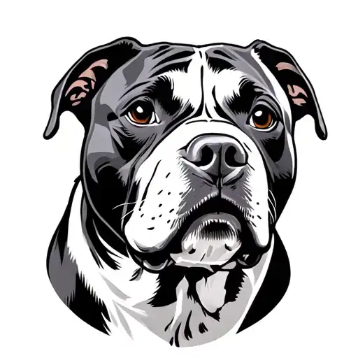 Head Of Pitbull Mixed With Staford