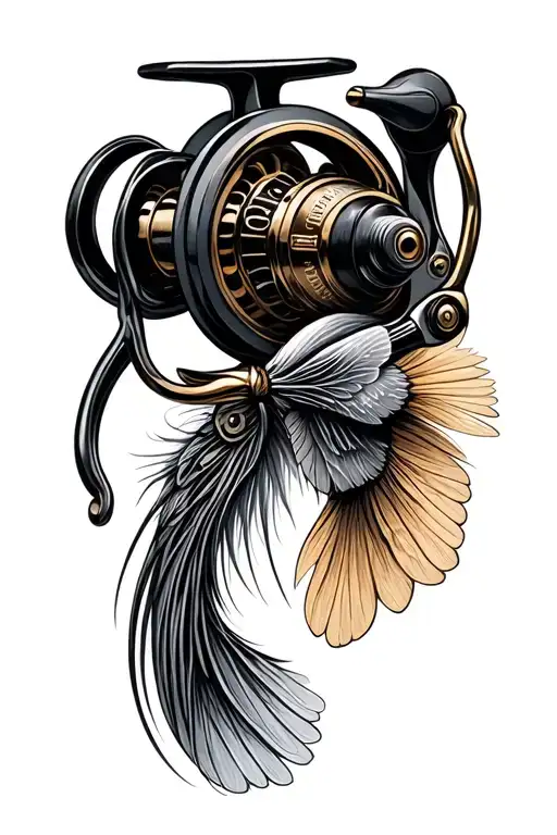 Fly Fishing Reel Detailed Black And Grey