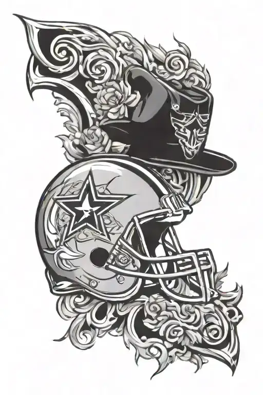 Dallas Cowboys And Chicago Blackhawks Logo Surrounded