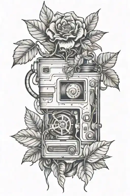 Machine And Plant Growing Inside