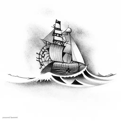 Pirate Ship With Waves