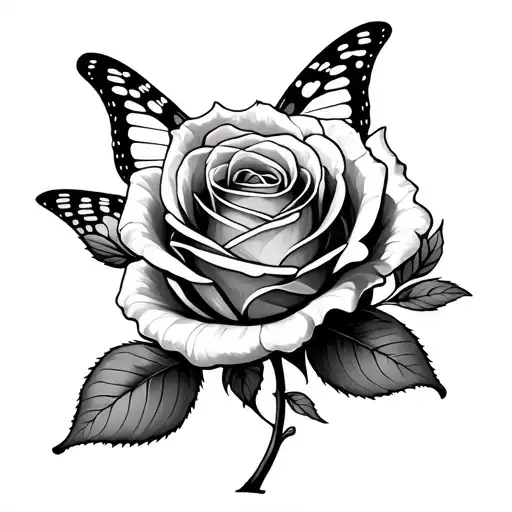 Rose And Butterfly