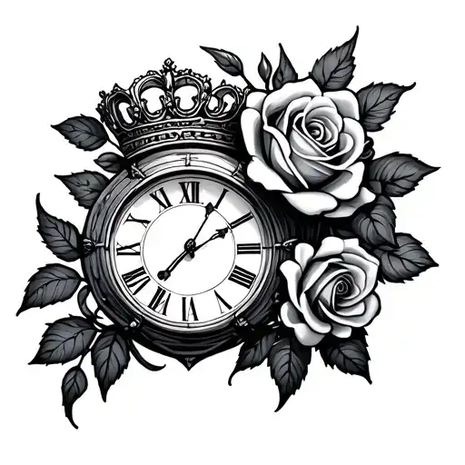 Rose Crown And Clock