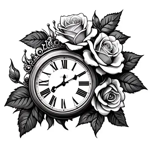 Rose Crown And Clock