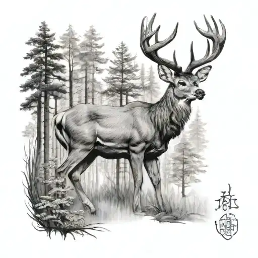 Porteate Of A Deer In The Woods