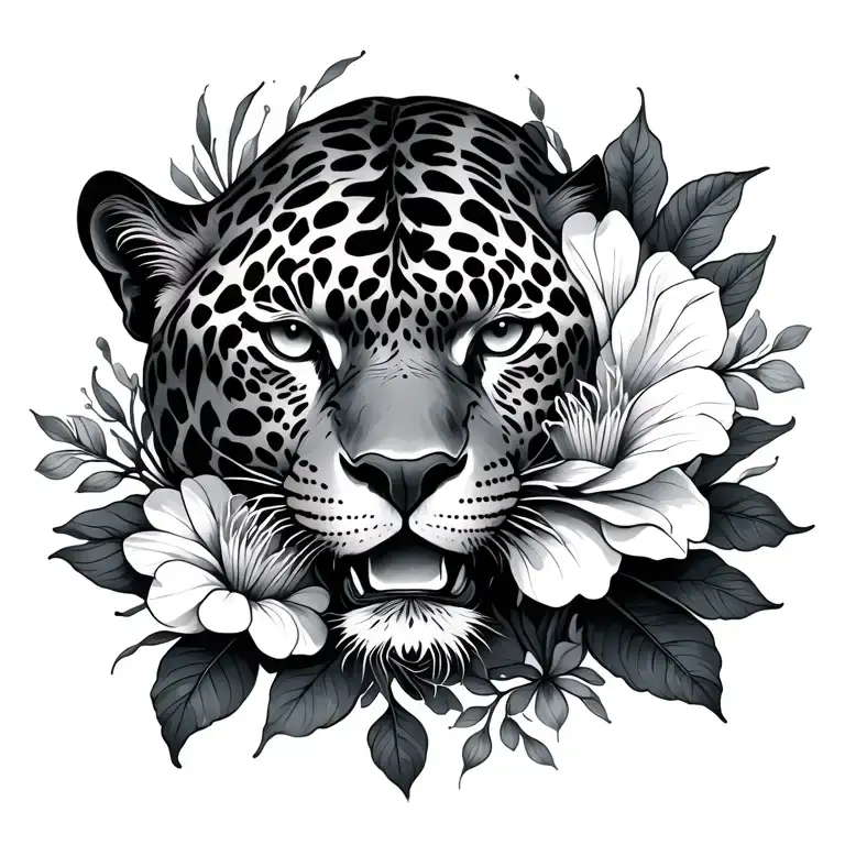 Jaguar Flowers Intertwined