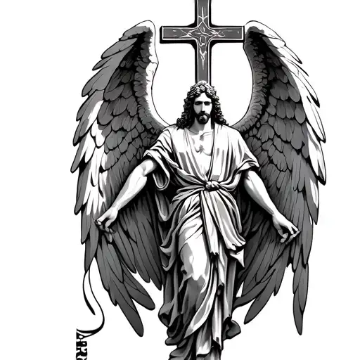 Cross And Arch Angel Michael