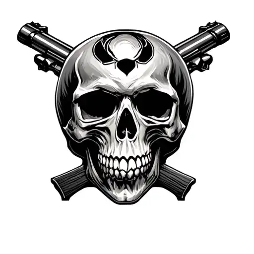 Skull And Gun Barrels