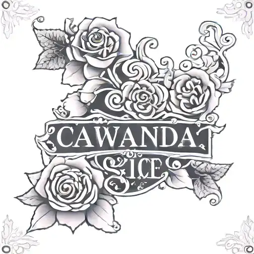 Name Of Cawanda Rice In Bold Floral Frame