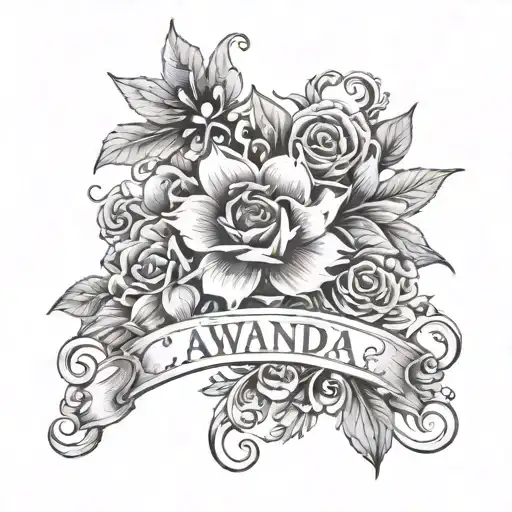 Name Of Cawanda Rice In Bold Floral Frame