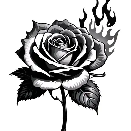 Black Rose With Fire