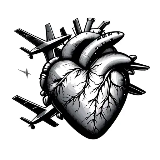 Airplanes Travel Heart