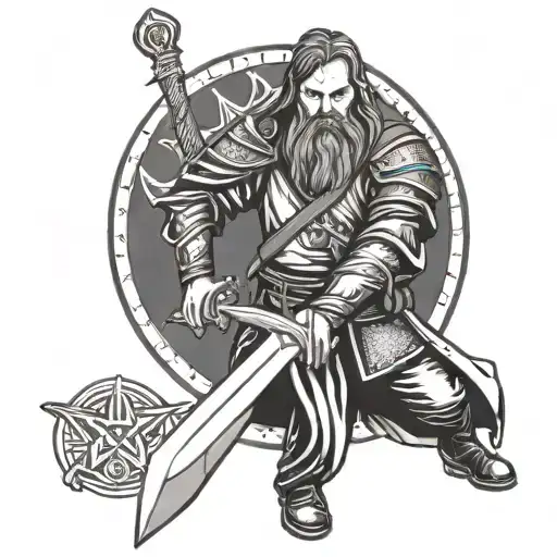 Gimli Lord Of The Rings With Masonic Apron And Sword