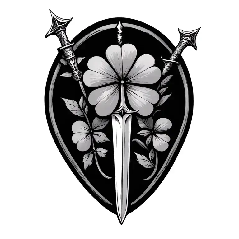 Clover Tattoo With A Sword