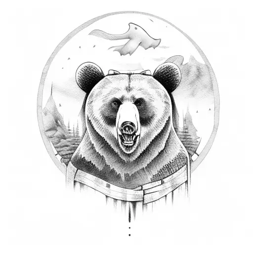 Bear Brave In Medieval Font