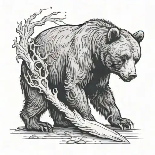Bear Eating Cross