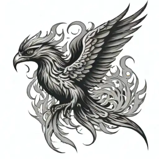 Phoenix Rising From Flames