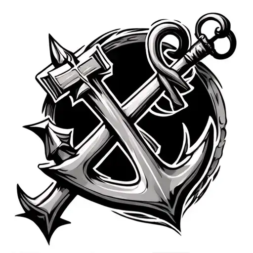 Cross With Anchor Intertwined