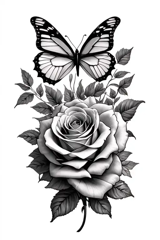 Dedication To My Late Mother With Butterflies And Roses