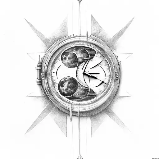 Roman Numerals With Moon Reflecting