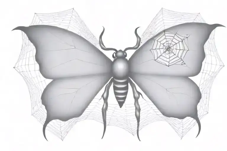Spiderweb With An Eye And Butterfly