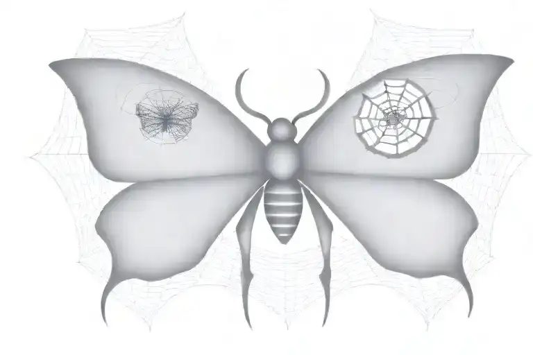 Spiderweb With An Eye And Butterfly