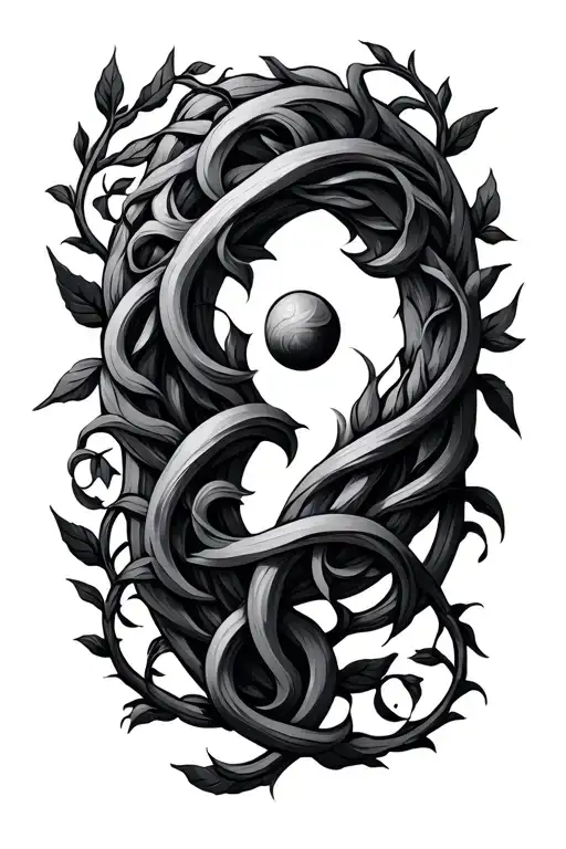 Sleep Token Symbol Incorporated With Vines Intertwining