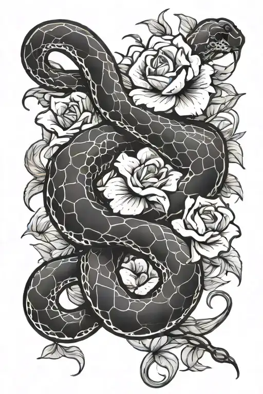 Snake With Flowers