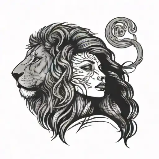Woman And Lion