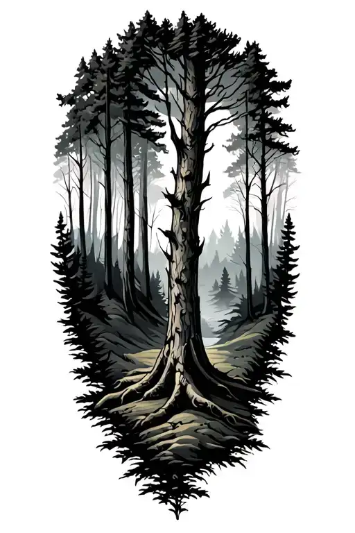 Forest Trees Looking