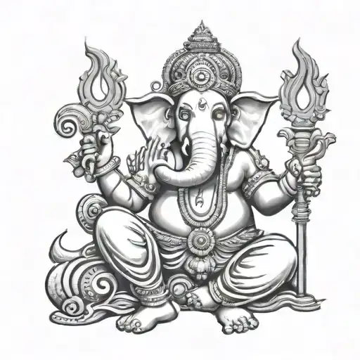 Indian God Mythology Lord Ganesha Shiva Brahma Combo