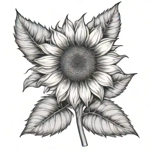 Sunflower With Petal Representing A Family Member