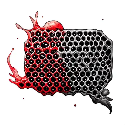 Black And Red Honey Comb