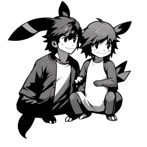 Forearm Tattoo Father Son & Pokemon