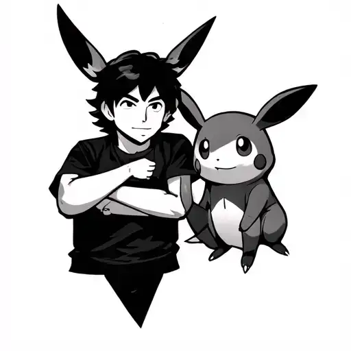 Forearm Tattoo Father Son & Pokemon