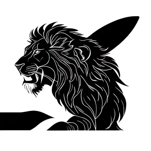 Line Drawing Of A Lion Using A Single Line In A Minimalistic Style